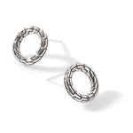 Carved Chain Stud Earrings, Sterling Silver - EB90581-John Hardy-Renee Taylor Gallery