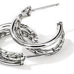 JH Essential Crossover Earring, Sterling Silver, 20.5MM - EB98714-John Hardy-Renee Taylor Gallery