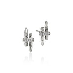 Spear Stud Earrings, Sterling Silver, Diamonds - EBP989562DI-John Hardy-Renee Taylor Gallery