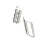Carved Chain Sterling Silver & Black Sapphire Hoop Earrings - EBS9008234BLS-John Hardy-Renee Taylor Gallery
