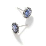 JH Essential Pavé Stud Earring, Sterling Silver, Blue Sapphire - EBS987024BSP-John Hardy-Renee Taylor Gallery