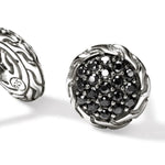 JH Essential Pavé Stud Earring, Sterling Silver, Black Sapphire - EBS987024BLS-John Hardy-Renee Taylor Gallery