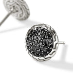JH Essential Pavé Stud Earring, Sterling Silver, Black Sapphire - EBS987184BLS-John Hardy-Renee Taylor Gallery