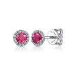14K White Gold Ruby Stud Earrings - EG12372W45RA-Gabriel & Co.-Renee Taylor Gallery