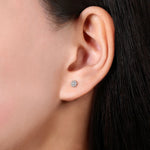 14K White Gold Floral Round Diamond Stud Earrings - EG12377W45JJ-Gabriel & Co.-Renee Taylor Gallery
