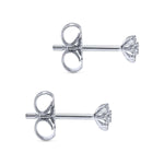 14K White Gold Floral Round Diamond Stud Earrings - EG12377W45JJ-Gabriel & Co.-Renee Taylor Gallery