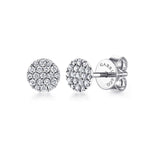 14K White Gold Round Pavé Diamond Stud Earrings - EG12967W45JJ-Gabriel & Co.-Renee Taylor Gallery