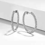 14K White Gold French Pavé 20mm Round Inside Out Diamond Hoop Earrings - EG13462W45JJ-Gabriel & Co.-Renee Taylor Gallery