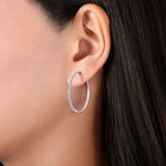 14K White Gold French Pavé 30mm Round Inside Out Diamond Hoop Earrings - EG13465W45JJ-Gabriel & Co.-Renee Taylor Gallery