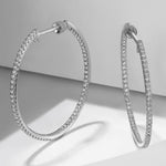 14K White Gold French Pavé 30mm Round Inside Out Diamond Hoop Earrings - EG13465W45JJ-Gabriel & Co.-Renee Taylor Gallery