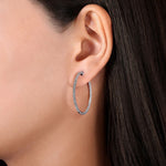 14K White Gold French Pavé 30mm Round Inside Out Diamond Hoop Earrings - EG13466W45JJ-Gabriel & Co.-Renee Taylor Gallery