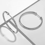 14K White Gold French Pavé 30mm Round Inside Out Diamond Hoop Earrings - EG13467W45JJ-Gabriel & Co.-Renee Taylor Gallery