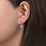 14K White Gold Round Diamond Cluster Leverback Earrings - EG13709W45JJ-Gabriel & Co.-Renee Taylor Gallery
