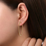 14K Yellow Gold 40mm Beaded Round Classic Hoop Earrings - EG13930Y4JJJ-Gabriel & Co.-Renee Taylor Gallery