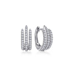 14K White Gold Triple Row Diamond Huggies - EG13946W45JJ-Gabriel & Co.-Renee Taylor Gallery