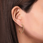 14K Yellow Gold Vintage Inspired 30mm Classic Diamond Hoop Earrings - EG13964Y45JJ-Gabriel & Co.-Renee Taylor Gallery