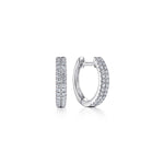 14K White Gold Double Channel Diamond Huggies - EG14027W45JJ-Gabriel & Co.-Renee Taylor Gallery
