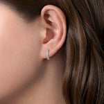 14K White Gold Double Channel Diamond Huggies - EG14027W45JJ-Gabriel & Co.-Renee Taylor Gallery