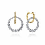 14K White & Yellow Gold Bujukan Diamond Circle Huggies - EG14724M45JJ-Gabriel & Co.-Renee Taylor Gallery