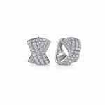 14K White Gold 15mm Diamond Criss Cross Huggie Earrings - EG14934W45JJ-Gabriel & Co.-Renee Taylor Gallery