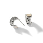 Palu J Hoop Earrings, Sterling Silver, Gold - EZ900721-John Hardy-Renee Taylor Gallery