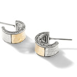 Palu J Hoop Earrings, Sterling Silver, Gold - EZ900721-John Hardy-Renee Taylor Gallery