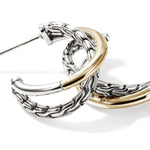 JH Essential Crossover Earring, Gold, Sterling Silver, 20.5MM - EZZ98714-John Hardy-Renee Taylor Gallery
