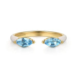 14K Yellow Gold Blue Topaz Open Stackable Ring with White Enamel - LR52652E9Y4JBT-Gabriel & Co.-Renee Taylor Gallery