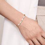 14K Yellow Gold Bujukan Beads Split Bangle w/ White Enamel - BG4972E9Y4JJJ-Gabriel & Co.-Renee Taylor Gallery