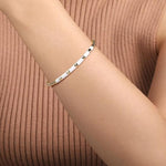 14K Yellow Gold Bujukan Beads and Pyramid Split Bangle w/ White Enamel - BG4969E9Y4JJJ-Gabriel & Co.-Renee Taylor Gallery
