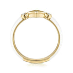 14K Yellow Gold Diamond Split Stackable with White Enamel - LR52651E9Y45JJ-Gabriel & Co.-Renee Taylor Gallery
