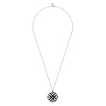 925 Sterling Silver White Sapphire and Black Spinel with White Enamel Locket - NK7476-24SVJMC-Gabriel & Co.-Renee Taylor Gallery