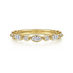 Esperanza - 14K Yellow Gold Marquise and Round Diamond Anniversary Band - AN16459VY44JJ-Gabriel & Co.-Renee Taylor Gallery