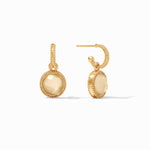 Fleur-de-Lis Hoop & Charm Earrings-Iridescent Champagne - ER667GICH00-Julie Vos-Renee Taylor Gallery