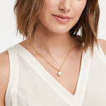 Fleur-de-Lis Solitaire Necklace - Iridescent Chalcedony Blue-Julie Vos-Renee Taylor Gallery