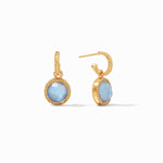 Fleur-de-Lis Hoop & Charm Reversible Earrings - Iridescent Chalcedony Blue-Julie Vos-Renee Taylor Gallery