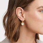 Fleur-de-Lis Hoop & Charm Reversible Earrings - Iridescent Chalcedony Blue-Julie Vos-Renee Taylor Gallery