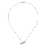 14K White Gold Diamond Leaf Pendant Necklace - NK4627W45JJ-Gabriel & Co.-Renee Taylor Gallery