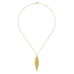 14K Yellow Gold Leaf Pendant Necklace - NK6764Y4JJJ-Gabriel & Co.-Renee Taylor Gallery