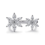 18K White Gold Diamond Floral Open Ladies Ring – LR52635W84JJ-Gabriel & Co.-Renee Taylor Gallery