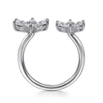 18K White Gold Diamond Floral Open Ladies Ring – LR52635W84JJ-Gabriel & Co.-Renee Taylor Gallery