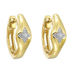 14K Gold Diamond Accent Sculpted Huggie Hoop Earrings - ER10987-4YC-Gems One-Renee Taylor Gallery