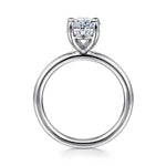 14K White Gold Oval Solitaire Engagement Ring (Setting Only) - ER15619O8W4JJJ-Gabriel & Co.-Renee Taylor Gallery
