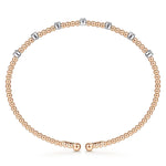 14K White & Rose Gold Bujukan Cuff Bracelet with Diamond Stations - BG4436-62T45JJ-Gabriel & Co.-Renee Taylor Gallery