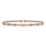 14K White & Rose Gold Bujukan Cuff Bracelet with Diamond Stations - BG4436-62T45JJ-Gabriel & Co.-Renee Taylor Gallery