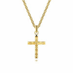14K Yellow Gold Faceted Cross Pendant - PCM6538Y4JJJ-Gabriel & Co.-Renee Taylor Gallery