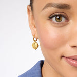 Honeybee Hoop & Charm Turquoise Blue Earrings - ER913GTQ00-Julie Vos-Renee Taylor Gallery