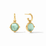 Honeybee Hoop & Charm Earrings - Iridescent Aquamarine Blue-Julie Vos-Renee Taylor Gallery