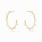 Hydra Stone Hoop Earrings-Pearl - HP121GPL-Julie Vos-Renee Taylor Gallery