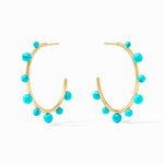 Hydra Stone Hoop Earrings-Turquoise Blue - HP121GTQ-Julie Vos-Renee Taylor Gallery